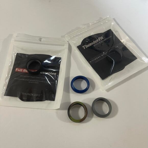 Men's silicon wedding rings bands various colors all included is what is shown - Picture 1 of 11